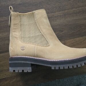 Timberland Tan Ankle Booties with Lug Sole